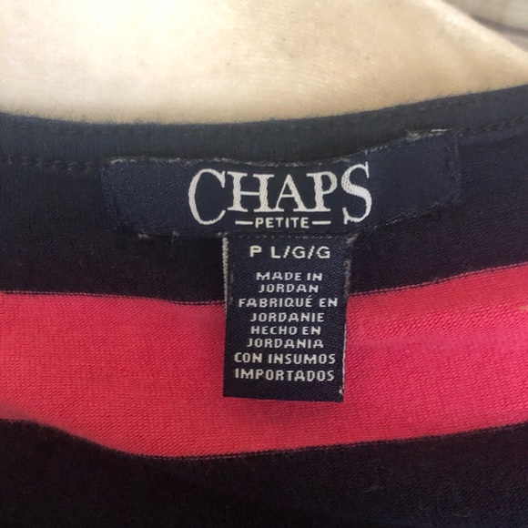 Chaps Striped Quarter Sleeve Top - Picture 2 of 2